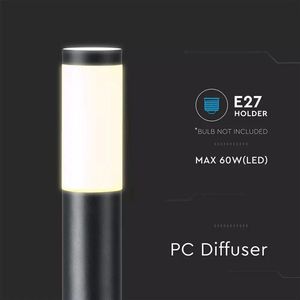 LED Sokkellamp Dally XL Zwart E27 Fitting IP44 110cm