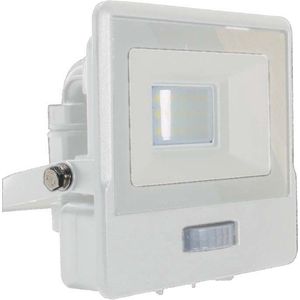 LED Schijnwerpers met PIR Sensor - Samsung - IP65 - Wit - 10W - 735 Lumen - 3000K - 5 Jaar - Modelnr: - VT-118S-W