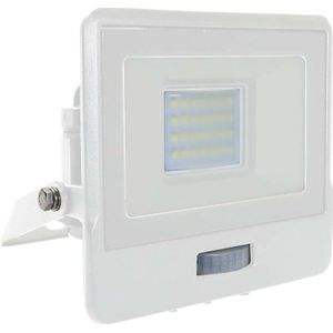 LED Schijnwerpers met PIR Sensor - Samsung - IP65 - Wit - 20W - 1510 Lumen - 4000K - 5 Jaar - Modelnr: - VT-128S-W