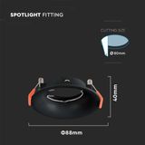 V-TAC VT-920-B LED Spot - Inbouwarmatuur - Zwart - GU10 - IP20