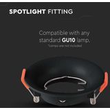 V-TAC VT-920-B LED Spot - Inbouwarmatuur - Zwart - GU10 - IP20