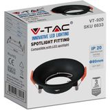 V-TAC VT-920-B LED Spot - Inbouwarmatuur - Zwart - GU10 - IP20
