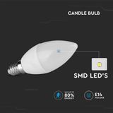LED Kaarslamp - E14 - 3,7W - Thermoplastisch - Flikkervrij