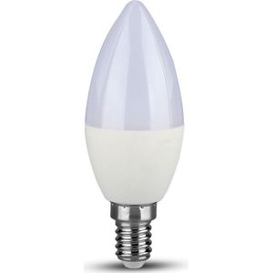V-TAC Led-kaarslamp met Edison E14-aanval, 3,7 W (komt overeen met 25 W) 320 lumen - 3000 K warm wit - opening van de lichtstraal 180° - Maximale efficiëntie en energiebesparing - (1 stuk)