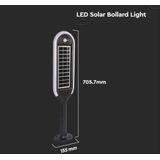 Solar Meerpaalverlichting - IP65 - Wit + Zwart - 5W- 400 Lumen - 3000K