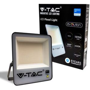 V-TAC Evolution Led-schijnwerper, 100 W, met Samsung chip, hoge lichtopbrengst, IP65, 13700 lumen, zwart, waterdicht licht, 6500 K, koudwit