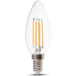 V-TAC VT-1986-N E14 Transparante LED Bol - Helder - Kaars - IP20 - 4W - 400 Lumen - 3000K