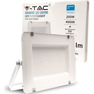 V-TAC Led-koplamp voor buiten, wit, IP65, chip, Samsung, 200 W, kleur van het licht, natuurlijk wit