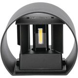 LED Ronde Wandlamp - Bridgelux - IP65 - Zwart - 5W - 700 Lumen - 3000K