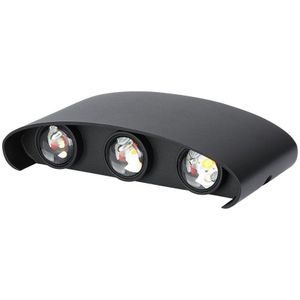 LED Halve Ovale Wandlamp - Bridgelux - Zwart - IP65 - 5W - 630 Lumen - 3000K