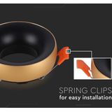 GU10 Fitting - Gouden Frame - Zwarte Reflector - Aluminium - 92x53 mm