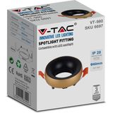 GU10 Fitting - Gouden Frame - Zwarte Reflector - Aluminium - 92x53 mm