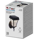 V-tac VT-982 Valencia Solar wandlamp – Zonne-energie – LED lamp - 3 licht kleuren