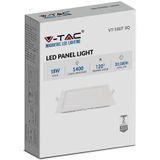 V-TAC VT-1807SQ-N Vierkante LED Minipanelen - Premium Serie - IP20 - Wit - 18W - 1400 Lumen - 2700K