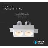 Fitting - 2xGU10 - Wit - Gips - Voor Ingebouwde Verlichting