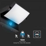 V-TAC VT-11020S-B LED Draaibare Wandlamp - PIR Sensor - IP65 - Zwart - 17W - 2580Lumen - 4000K