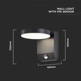 17W Ronde LED Wandlamp - Aluminium - Warmwit - IP65 Waterdicht