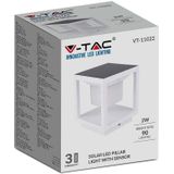 V-TAC VT-11022-W  Solarlamp Zuil met sensor - Wit - IP65 - 2W - 90 Lumen - 3000K