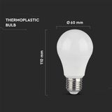 V-TAC VT-2112-N LED Lamp GLS - E27 Houder - IP20 - Wit - 10.5W - 1055 Lumen - 6500K