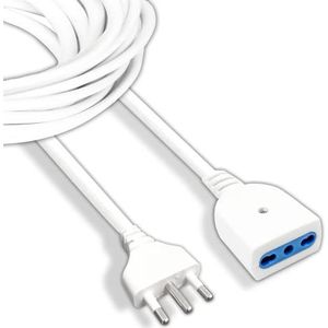 V-TAC Elektrische verlenging 50 cm met stopcontact 10/16 A Bipasso - verlengkabel voor thuis, kantoor, winkel, werk - super robuust - stekker 16 A, wit