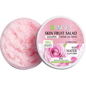AGIVA ROSES FRUIT SALADE SCRUB 2 IN 1 - 99% Natuurlijke SUIKER ROZENWATER SCRUB voor GEZICHT en LICHAAM voor Elk Huidtype 200ml