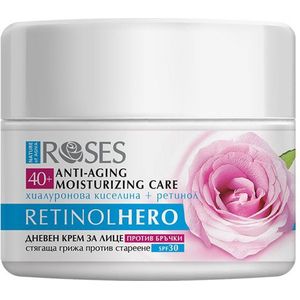 New Roses Retinol Hero Anti-Aging Face and Neck Cream SPF30 met retinol, hyaluronzuur en rozenwater 40+