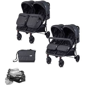 Lorelli - Duo Duowagen - Zwart - Inclusief Luiertas