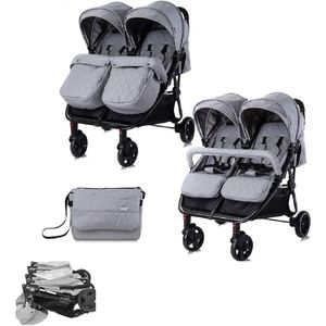 Lorelli Duo Cool Grey Duowagen - Inclusief Luiertas - 2-in-1 Buggy