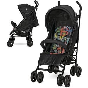 Lorelli Kinderwagen Ida, reisbuggy, babybuggy klein inklapbaar, licht, slechts 8,6 kg, compact sportzitje tot 15 kg, kinderbuggy met verstelbare rugleuning en voetensteun, 5-punts riem, zwart