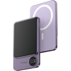 V-TAC VT-50005-P Powerbank - Paars - 5000mAh - Aluminium