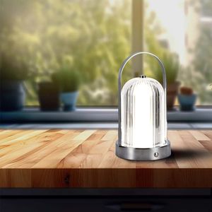 Oplaadbare tafellampen - Chroom - IP20 - 1W - 55 Lumen - 3IN1 - Modelnr: - VT-1057-C
