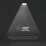 LED Slim Straatlantaarn - IP65 - Zwart - 50W- 4270 Lumen - 6500K