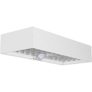 Sensor Wandlamp op zonne-energie - IP65 - Witte behuizing - 900 lumen - 4000K