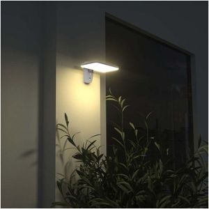 Solarlampen - Solar Wandlampen Sensor - IP65 - Wit - 15 Watt - 2000 Lumen - 6000K+4000K