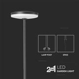 Buiten - Tuinspikes - IP65 - Antraciet behuizing - 12W - 1265 Lumen - 4000K