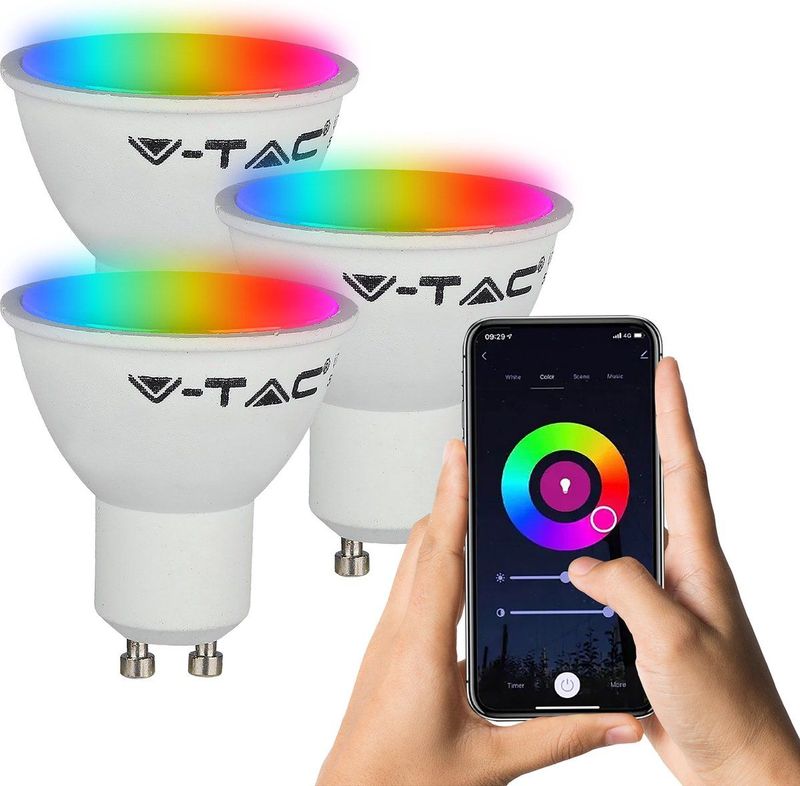 V-tac - GU10 LED-spot - Slimme WiFi - Multicolor - Dimbaar