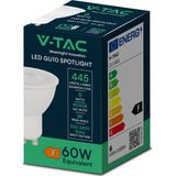 V-TAC - VT-227 - LED Spot - Wit - GU10 - Lens 38° - 6W - 445 Lumen - 3000K