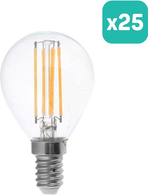 V-TAC - VT-1996-N - LED Lamp - Helder - Golf - Transparant - E14 Houder - IP20 - 4W - Set van 25