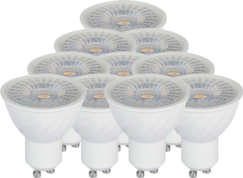V-TAC - LED Dimbare Spot Light - Wit - GU10 - Set van 10 - 6W - 445 Lumen - 3000K