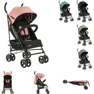 KikkaBoo Beetle Kinderwagen, tot 22 kg, opvouwbaar, licht en compact, roze