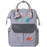 Kikkaboo Wickeltasche Myla Rucksack Träger einstellbar abnehmbare Abzeichen Dino grau