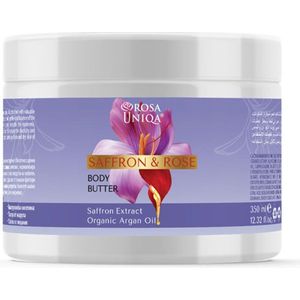 Heerlijke body balsem met roze en saffraan - verjongt de huid van het lichaam - verzacht en kalmeert 350ml