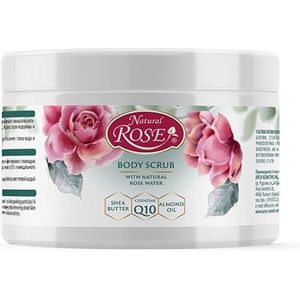 Natuurlijke body scrub met rozenolie - Vitamine A - Q10 - verjongt en verzacht de huid van het lichaam 350ml