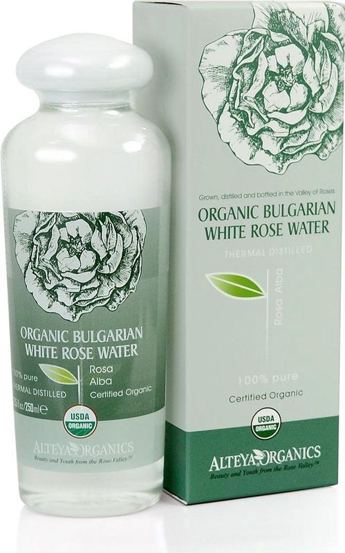 Alteya Organic Witte Roos Water 250 ml - 100% USDA Gecertificeerd Organisch Authentiek Puur Natuurijke Rosa Alba Bloem Water Gedestilleerd en Direct Verkocht door de Rozenkweker Alteya Organics