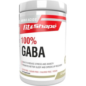 Fit&Shape 100% GABA (gamma-aminoboterzuur)  poeder pot 100gram (met maatschep)  33 doseringen