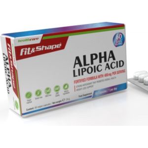 Fit&Shape Alfaliponzuur 400mg (60 v-capsules in blisterverpakking) -ALPHA LIPOIC ACID/Alfa-liponzuur (vega) Alfa-Linoleenzuur