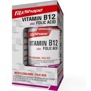 Fit&Shape Vitamine B12 & Foliumzuur (30 capsules/1 maand)  hoog gedoseerd