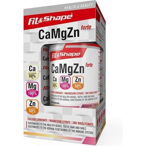 Fit&Shape CaMgZn  (Calcium, Magnesium en Zink)  Forte  60 capsules