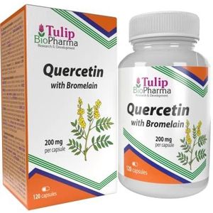 Quercetine met Bromelaïne 120 Capsules Immuungezondheidssupplement met hoge biologische beschikbaarheid