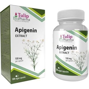 Tulip BioPharma Apigenin 100 mg 120 capsules, getest in laboratorium van derden, supplement met hoge sterkte, gluten- en GGO-vrij